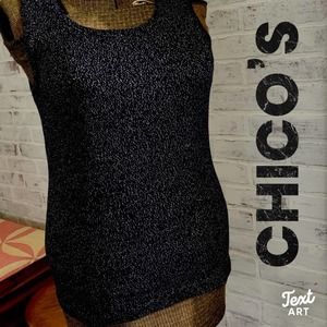 NWOT Chico's gold/navy sweater tank Sz2 (L)